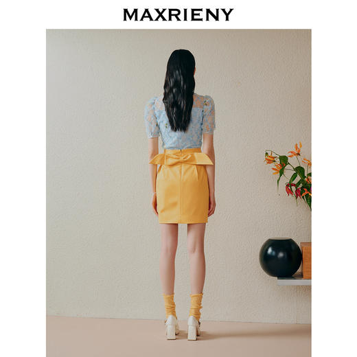 MAXRIENY法式园艺风包臀裙夏款半身裙蝴蝶结裙子(货号:MC88SK258) 商品图3