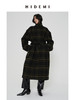 HIDEMI 【赵露思同款】极简大廓形色织格纹羊毛翻领可拆卸腰带式落肩宽松长款厚款大衣 商品缩略图6