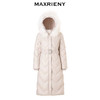 MAXRIENY貉子毛条领连帽羽绒服23冬季过膝长款外套(货号:MC88DC526) 商品缩略图4