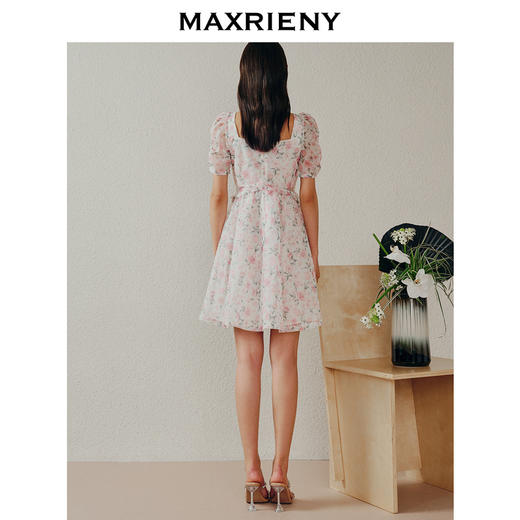 MAXRIENY假日玫瑰裙春日仙美茶歇裙玫瑰碎花连衣裙(货号:MC88DR277) 商品图3