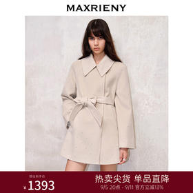 MAXRIENY*复古感大衣长款双面呢羊毛外套(货号:MS88CT519)