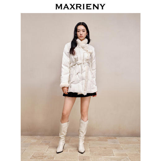 [东方新摩登]MAXRIENY国风中式复古盘扣羽绒服毛绒立领提花外套(货号:MS88DC508) 商品图1