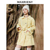MAXRIENY鹅黄色廓形毛呢大衣冬季复古风衣(货号:MC87CT768) 商品缩略图2