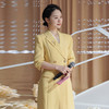 IWY/黄色*西装职业连衣裙女压褶设计感宴会接待主持人播音比赛Q14103 商品缩略图2