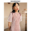 MAXRIENY国风旗袍短裙秋泡泡袖格子连衣裙设计感(货号:MC87DR570) 商品缩略图3
