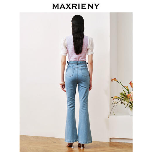 MAXRIENY提花欧根纱泡泡袖套头针织温柔浪漫上衣(货号:MC88SW532) 商品图3