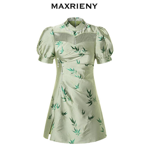 MAXRIENY国风新中式连衣裙薄荷曼波风穿搭(货号:MC88DR546) 商品图4