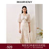 MAXRIENY欧式复古宫廷风蕾丝亮片绣花连衣裙v领(货号:MC88DR538) 商品缩略图0
