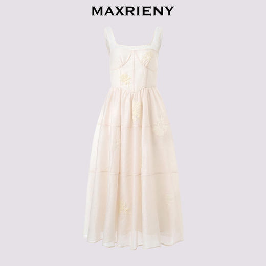【贵雅新中式-商场同款】MAXRIENY绣花仙气方领连衣裙(货号:MC85DR297) 商品图4