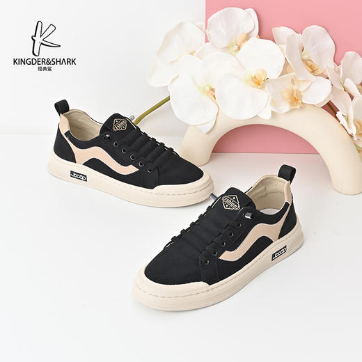 经典鲨2024年秋季新款时尚拼色男士一脚蹬休闲板鞋KF16-D33011 商品图2