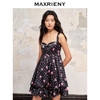 MAXRIENY辣妹风黑底粉花吊带连衣裙(货号:MC88DR549) 商品缩略图2