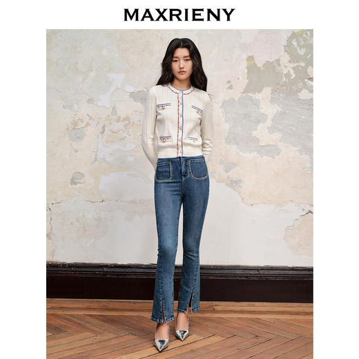【商场同款】MAXRIENY*名媛小香复古感针织开衫秋冬修身上衣女(货号:MC88SW528) 商品图1