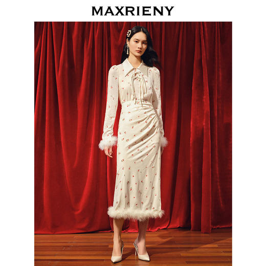 MAXRIENY国风复古锻扣直身丝绒衬衫修身上衣女(货号:MC88TP781) 商品图1