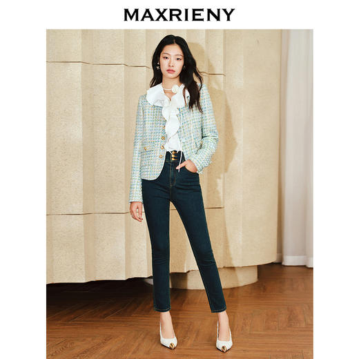 MAXRIENY千金小香风松石绿外套上衣女气质高级感(货号:MS85JA010) 商品图1