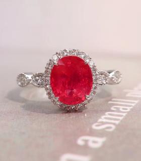 1.8克拉精品无烧莲花色尖晶戒指