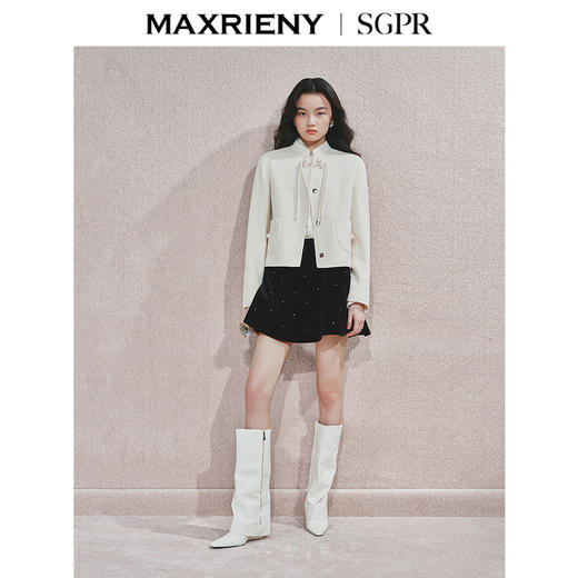 [东方新摩登]MAXRIENY贵雅新中式外套秋冬新款宽松流苏盘扣上衣女(货号:MS85JA535) 商品图1