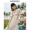 MAXRIENY复古宫廷感浮雕连衣裙蕾丝网纱小白裙(货号:MS88DR325) 商品缩略图1