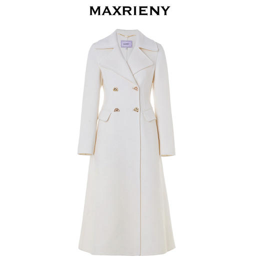 MAXRIENY本白*复古风双面呢大衣长款羊毛外套(货号:MS88CT545) 商品图4