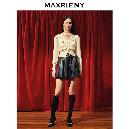 MAXRIENY浪漫复古立体花刺绣开衫镂空针织上衣(货号:MC88SW852) 商品图1