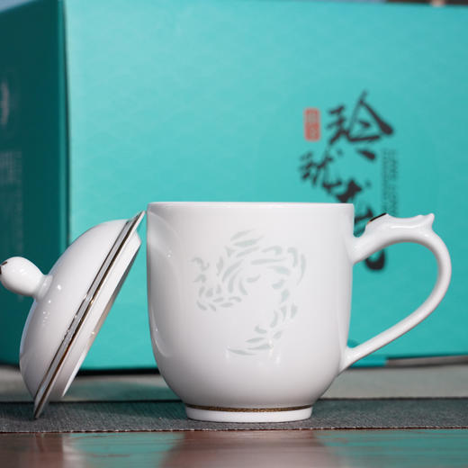 描金玲珑龙凤杯 景德镇四大名瓷之一玲珑瓷 描金工艺 龙凤呈祥 商品图7