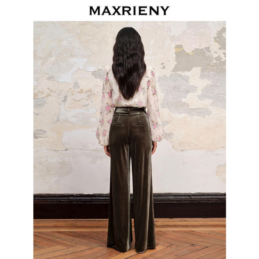 MAXRIENY温柔田园风碎花真丝花衬衫桑蚕丝衬衣上衣(货号:MC88TP579) 商品图3