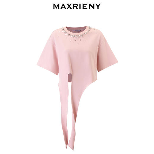 MAXRIENY*休闲感蝴蝶结绑带t恤修身显瘦上衣女(货号:MS85TS016) 商品图4