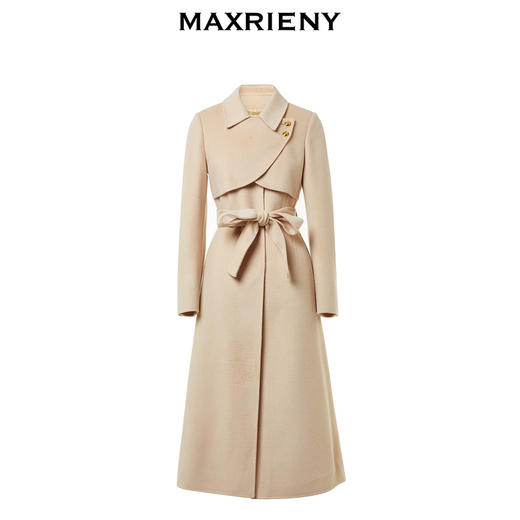 MAXRIENY极简*复古感驼色毛呢大衣秋冬外套长款(货号:MS88CT515) 商品图4