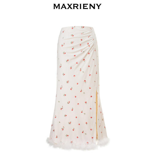 MAXRIENY国风复古三红绣高腰鱼尾半裙裙子(货号:MC88SK839) 商品图4