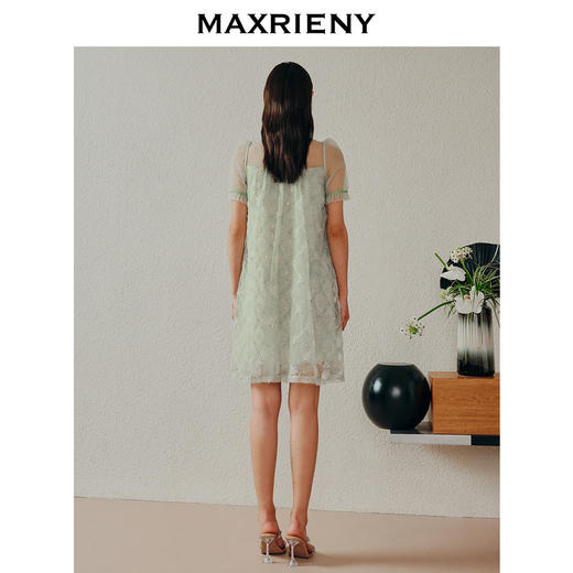 MAXRIENY欧式园艺风网纱连衣裙薄荷曼波风穿搭裙子(货号:MC88DR263) 商品图3