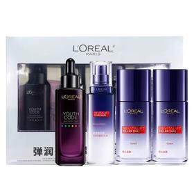 欧莱雅·黑精华套装买1得4(精华液50ml+导入晶露65ml*2+导入乳液50ml)·精华液50ml+晶露65ml*2+乳液50ml