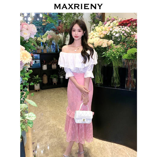 MAXRIENY蕾丝鱼尾裙夏复古高腰半身裙气质短裙子(货号:MC87SK298) 商品图2