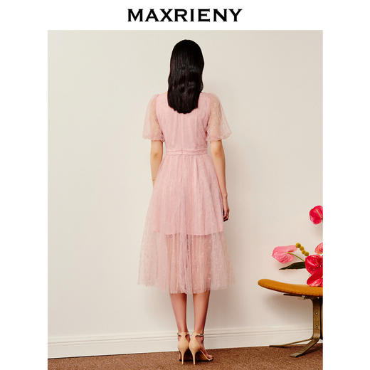 MAXRIENY夏日浪漫浪漫感连衣裙挂脖网纱裙子(货号:MS88DR276) 商品图3