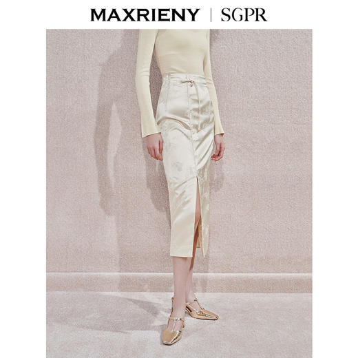 [东方新摩登]MAXRIENY贵雅新中式半身裙盘扣装饰提花裙子秋冬新款(货号:MS85SK510) 商品图2