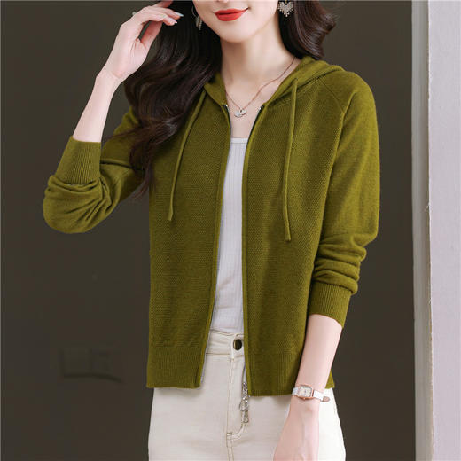 CC 101-96928早秋季宽松休闲连帽外搭针织衫 商品图2