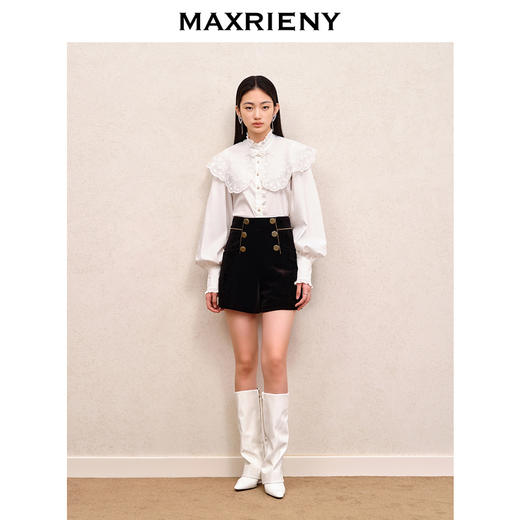 MAXRIENY中式复古宫廷风廓形衬衫秋装小众衬衣(货号:MS88TP539) 商品图1