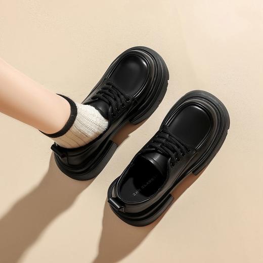 ZHR则则时尚百搭小皮鞋女鞋2024新款厚底乐福鞋英伦单鞋ins潮洋气 商品图6