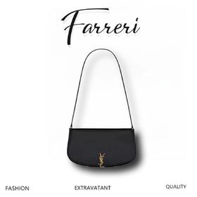 杨树林 SAINT LAURENT圣罗兰 YL VOLTAIRE 金属Logo旋扣开合 牛皮革 手提单肩包 迷你 女款 黑色