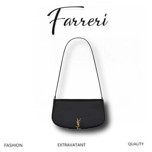 杨树林 SAINT LAURENT圣罗兰 YL VOLTAIRE 金属Logo旋扣开合 牛皮革 手提单肩包 迷你 女款 黑色 商品图0