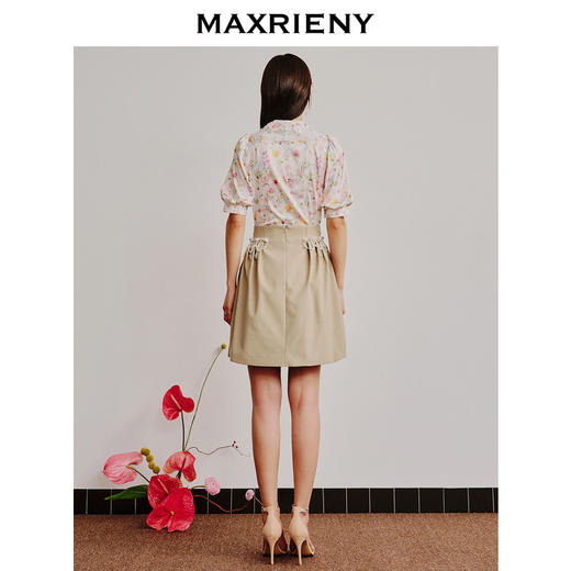 MAXRIENY欧式园艺风翻领印花衬衫多巴胺碎花上衣(货号:MC88TP354) 商品图3