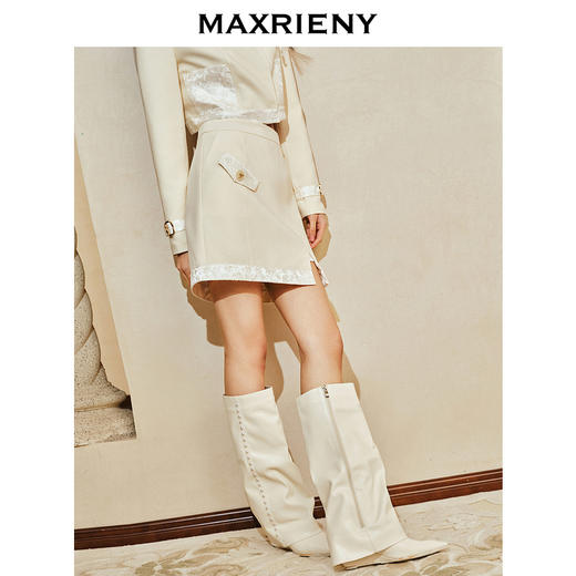 【商场同款-摩登女爵】MAXRIENY复古新中式马德拉刺绣半裙24春款(货号:MC85SK011) 商品图2