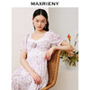 MAXRIENY法式浪漫印花鱼骨碎花连衣裙桑蚕丝裙子(货号:MC88DR506) 商品缩略图1