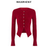 MAXRIENY*复古红收腰针织衫冬款修身上衣战衣(货号:MC88SW850) 商品缩略图4