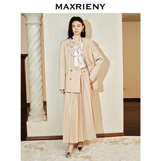 【商场同款-宫廷飞鸽】MAXRIENY复古浪漫系带云朵上衣衬衫2024春(货号:MC85TP028) 商品图1