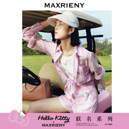 【Hello Kitty时尚系列】MAXRIENYKitty粉天丝烫钻宽松衬衫女(货号:MC85TP320) 商品图0
