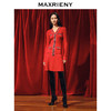MAXRIENY*复古优雅撞色织带连衣裙冬款新年裙子(货号:MC88DR777) 商品缩略图1