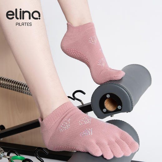 elina一恋 镶钻五趾普拉提瑜伽防滑袜ELR2501 商品图0