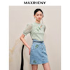 MAXRIENY竹叶提花牛仔半裙修身裙子(货号:MC88SK502) 商品缩略图2