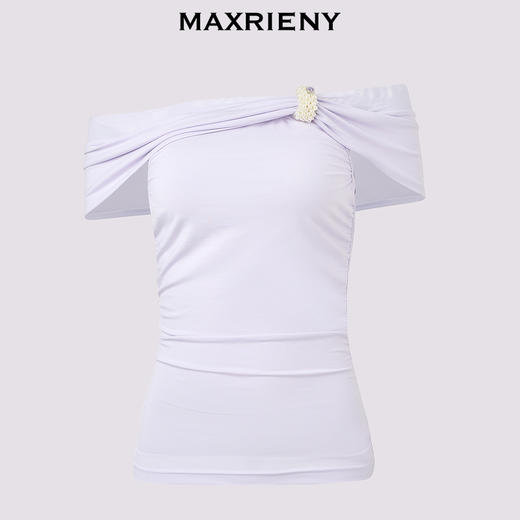 【浪漫上新-商场同款】MAXRIENY*日常一字肩上衣修身显瘦(货号:MC85TP337) 商品图4
