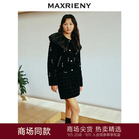 MAXRIENY宫廷复古水晶流苏小香风丝绒羽绒服外套(货号:MC88DC761)