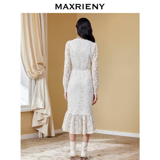 MAXRIENY千金小姐蕾丝裙秋季连衣裙气质鱼尾长裙(货号:MC87DR589) 商品图2